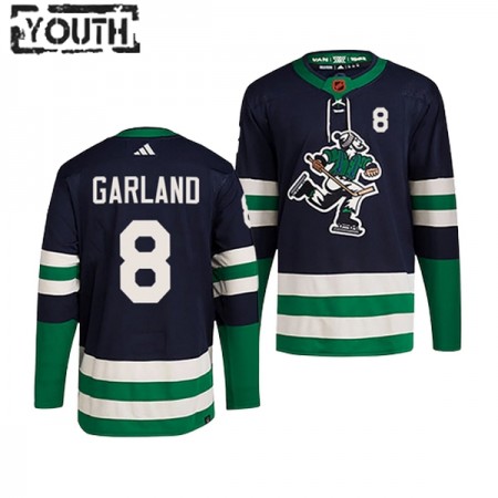 Dresovi Vancouver Canucks Conor Garland 8 Adidas 2022-23 Reverse Retro 2.0 Navy Authentic - Dječji Dresovi Vancouver Canucks Conor Garland 8 Adidas 2022-23 Reverse Retro 2.0 Navy Authentic - Dječji